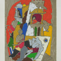 Figurative serigraphs painting titled 'Princely Jaisalmer', 34x26 inches, by artist M. F. Husain on Paper