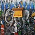 Procession' figurative acrylic painting by artist Ranjith Raghupathy, 27x42 inch, on canvas