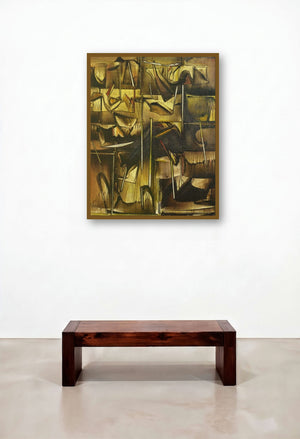 Ptg 1 (Golden Rhapsody) by artist Ramesh Kher displayed in a Eclectic Penthouse