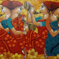 Purbarag' figurative acrylic painting by artist Sekhar Roy, 36x60 inch, on canvas