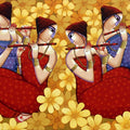 Purbarag' figurative acrylic painting by artist Sekhar Roy, 36x72 inch, on canvas