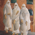 Figurative serigraphs painting titled 'Purdah 1', 30x22 inch, by artist Jehangir Sabavala on Paper