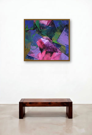 Purple Abstract (Violet Vortex) by artist Siddhesh Rane displayed in a Elegant Dining Room