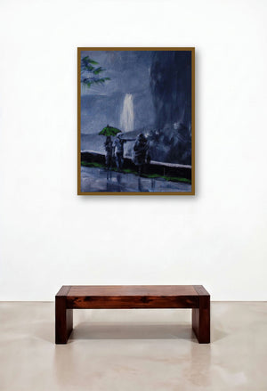 Purple Rain by artist Mopasang Valath displayed in a Rustic Library