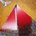 contemporary acrylic painting titled 'Pyramid With Bird', 24x20 inches, by artist Ghanshyam Gupta on Canvas