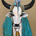 Quality Time 2' animals acrylic painting by artist Jjiban Biswas, 24x20 inch, on canvas