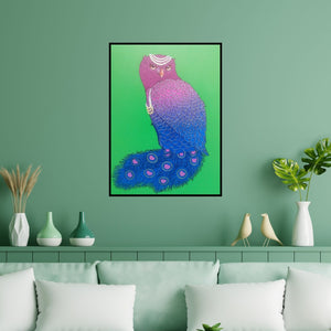 Preview of 'Queen 1 (The Wise One)' Painting by Bandana Kumari shown on a wall in a furnished room.