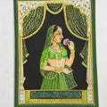 Queen 16' figurative miniature Traditional Art by artist Unknown, 10x8 inch, on silk