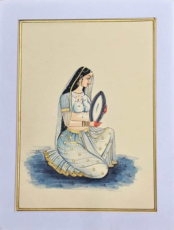 Queen 2' figurative miniature Traditional Art by artist Unknown, 8x6 inch, on paper