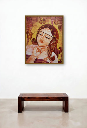 Queen Iv (Butterfly Dreams) by artist Devirani Dasgupta displayed in a Eclectic Dining Room