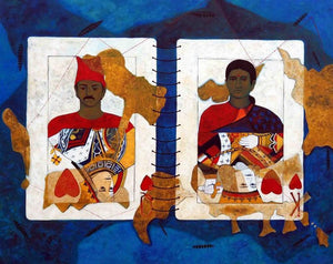 Queen Of Heart by Harshada Kolapkar, Original Acrylic Figurative Painting on Canvas, X-Large Horizontal Wall Art