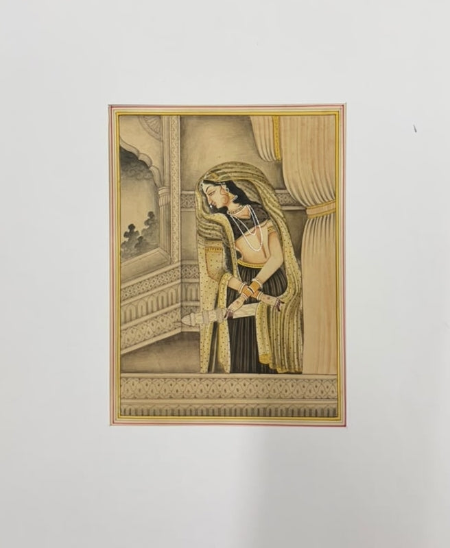 Queen' figurative miniature Traditional Art by artist Unknown, 9x7 inch, on paper