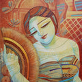 Figurative acrylic painting titled 'Queen V', 12x16 inches, by artist DEVIRANI DASGUPTA on Canvas