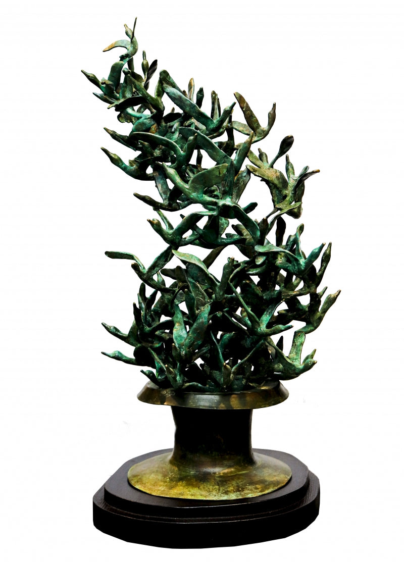 Quest For Solace' nature Bronze sculpture by artist Biplab Sarkar 2, 20x15 inch, on bronze