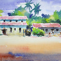 Quiet Afternoon' landscape watercolor painting by artist Soven Roy, 10x14 inch, on paper