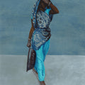 The Quiet Struggle 3' figurative acrylic painting by artist Manish Solanki, 15x12 inch, on paper
