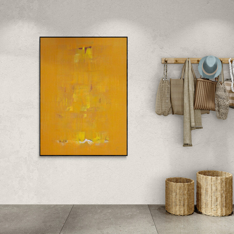In-situ view of Raghu Neware's 'Search Of Eternity 31 (Golden Abstraction)' painting in a room