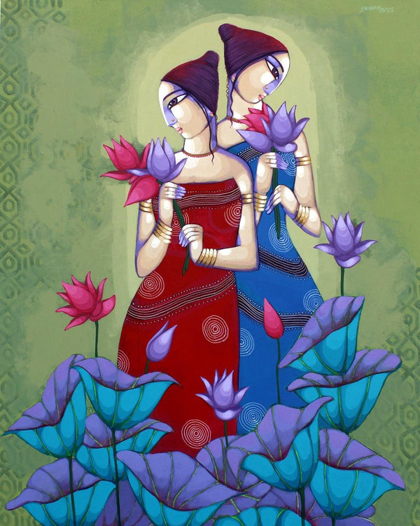 Raag Basant Painting by Sekhar Roy | ArtZolo.com