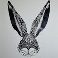Animals pen drawing titled 'Rabbit', 22x15 inches, by artist Kushal Kumar on Paper