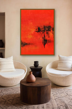 Rad ' Red I (Crimson Awakening) by artist Raju Durshettiwar displayed in a Luxury gallery