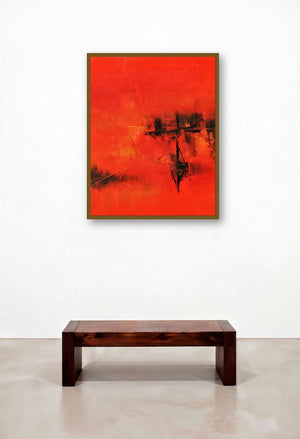 Rad ' Red I (Crimson Awakening) by artist Raju Durshettiwar displayed in a Eclectic Library