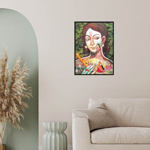 In-situ view of Pradeep Swain's 'Radha All Around' painting in a room