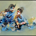Figurative acrylic painting titled 'Radha And Krishna', 48x36 inches, by artist Kariyappa Hanchinamani on Canvas