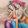 Figurative acrylic painting titled 'Radha Krishna', 36x48 inches, by artist Ramesh Pachpande on Canvas