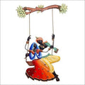 Lifestyle craft titled 'Radha Krishna Jhoola 1', 28x17 inches, by artist Nitesh on Wrought Iron
