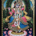 Religious tanjore traditional art titled 'Radha Krishna Tanjore Painting I', 24x18 inches, by artist VANI VIJAY on Plywood