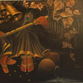 Religious acrylic painting titled 'Radha With Krishna Flute I', 36x48 inches, by artist Rakhi Baid on Canvas