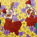 'Rag Basant' figurative acrylic painting by artist Sekhar Roy, 48x96 inch, on canvas