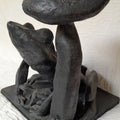 Raining' animals Stone sculpture by artist Shibu Sengupta, 14x11 inch, on stone