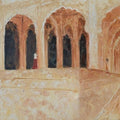 Cityscape oil painting titled 'Rajasthan Fort', 24x40 inches, by artist Jaya Javeri on Canvas