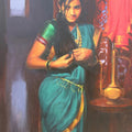 Realistic oil painting titled 'Rajnigandha', 55x36 inches, by artist Vijay Jadhav on Canvas
