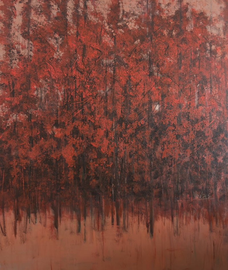 Rakta' nature acrylic painting by artist Vinita Sadarangani, 50x60 inch, on canvas