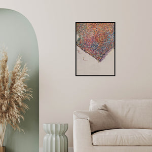 In-situ view of Amol Satre's 'Rally (United We Stand)' painting in a room