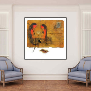 In-situ view of Amol Pawar's 'Ram Bhakta' painting in a room