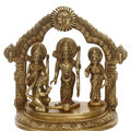 Religious handicraft titled 'Ram Darbar', 7x7x3 inches, by artist Brass Handicrafts on Brass