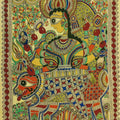 Religious madhubani traditional art titled 'Ram Sita 1', 30x22 inches, by artist Mithilesh Jha on Paper