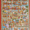 Ramayan' religious phad traditional Art by artist Abhishek Joshi, 48x30 inch, on handmade cotton canvas