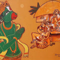 Religious acrylic painting titled 'Ramayana Series 4', 12x16 inches, by artist Ramana Peram on Canvas