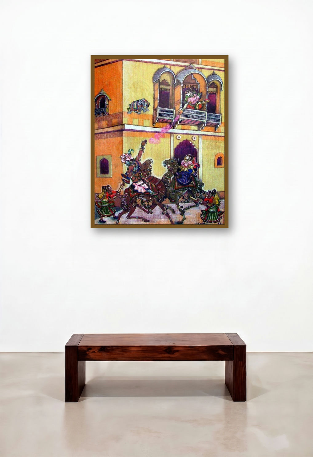 Rang Panchami (The Rajput Charge) by artist Anand Sonar displayed in a Transitional Lounge