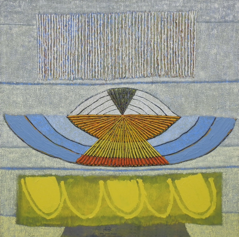 Rangoli The Memory Of Touch' abstract acrylic painting by artist Sandesh Khule, 36x36 inch, on canvas