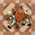 Rangoli A Welcome For Nandi' religious acrylic-charcoal painting by artist Paras Parmar, 36x36 inch, on canvas