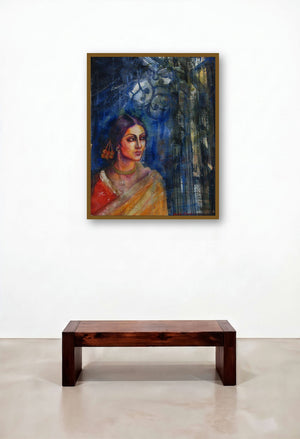 Rani (Painting by artist Harisadhan Dey) by artist Harisadhan Dey displayed in a Industrial Executive Office