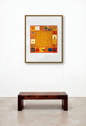 Rasa by artist S H Raza displayed in a Designer Living Room