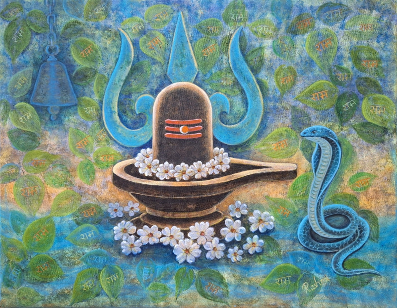 Rashmi Adwait' religious acrylic painting by artist Rashmi Shivhare, 14x18 inch, on canvas