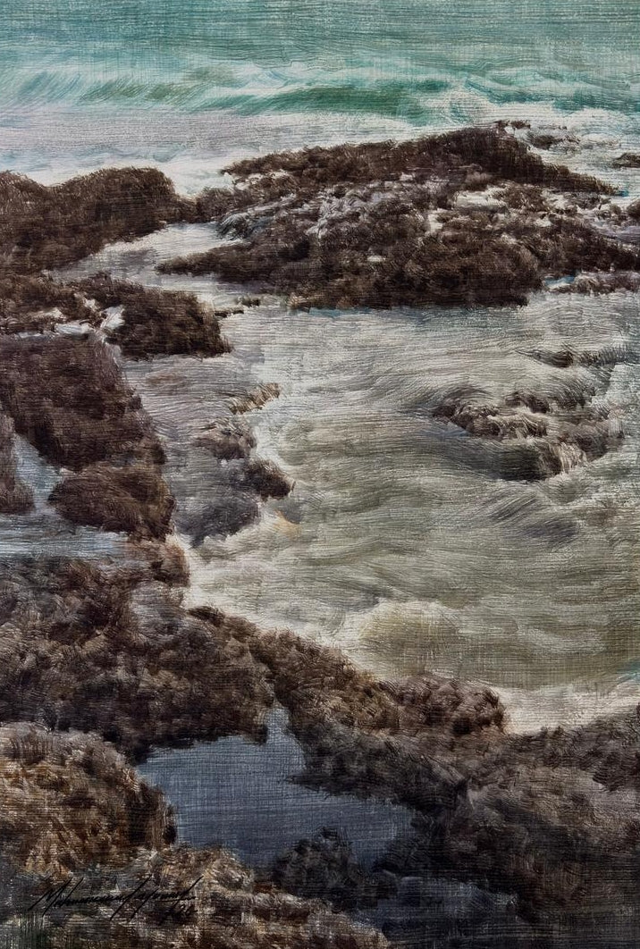 Ratnadurg Fort 1' seascape watercolor painting by artist Mohammad Yousf, 14x10 inch, on paper