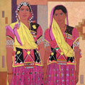 Figurative acrylic painting titled 'Ready For The Holi Dance', 36x30 inches, by artist Gopal Nandurkar on Canvas